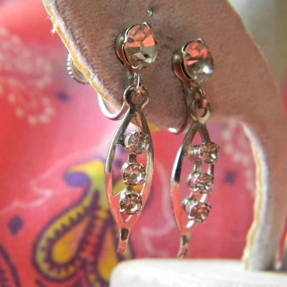 Sliver Dangle Earring's With Cubic Zirconia